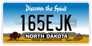 165EJK  license plate in ND