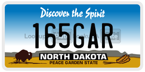 165GAR  license plate in ND
