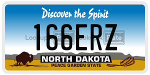 166ERZ  license plate in ND