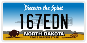 167EDN  license plate in ND