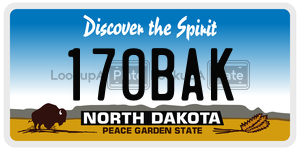 170BAK  license plate in ND