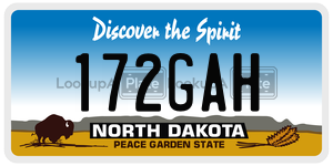 172GAH  license plate in ND