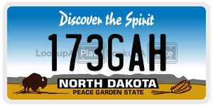173GAH  license plate in ND