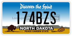 174BZS  license plate in ND