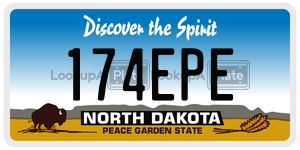 174EPE  license plate in ND