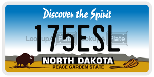 175ESL  license plate in ND