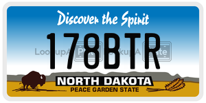 178BTR  license plate in ND