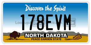 178EVM  license plate in ND