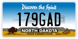 179GAD  license plate in ND