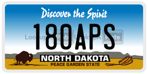 180APS  license plate in ND