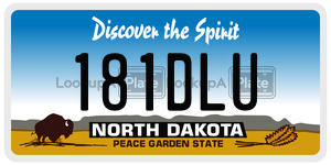181DLU  license plate in ND
