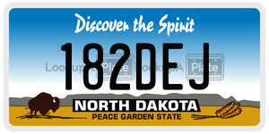 182DEJ  license plate in ND