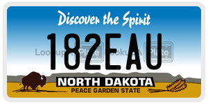 182EAU  license plate in ND