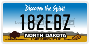 182EBZ  license plate in ND