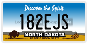 182EJS  license plate in ND
