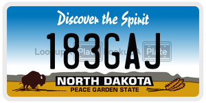 183GAJ  license plate in ND
