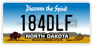 184DLF  license plate in ND