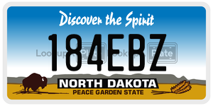 184EBZ  license plate in ND