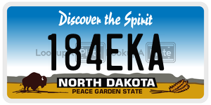 184EKA  license plate in ND