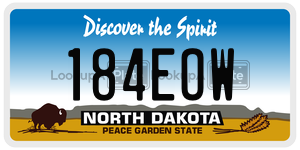 184EOW  license plate in ND