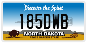 185DWB  license plate in ND