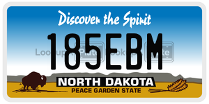 185EBM  license plate in ND