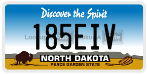185EIV  license plate in ND