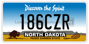 186CZR  license plate in ND