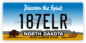 187ELR  license plate in ND