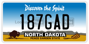 187GAD  license plate in ND