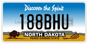 188BHU  license plate in ND