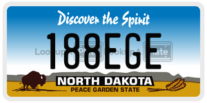 188EGE license plate in North Dakota