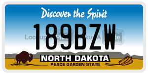 189BZW  license plate in ND