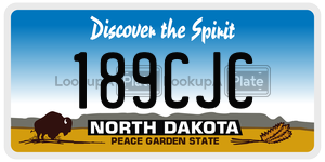 189CJC  license plate in ND