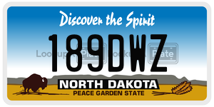189DWZ  license plate in ND