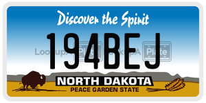 194BEJ  license plate in ND