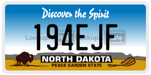 194EJF  license plate in ND