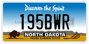195BWR  license plate in ND