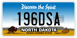 196DSA  license plate in ND