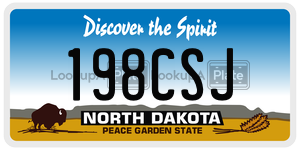 198CSJ  license plate in ND