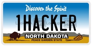 1HACKER  license plate in ND