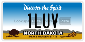 1LUV  license plate in ND