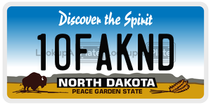 1OFAKND  license plate in ND