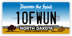 1OFWUN  license plate in ND