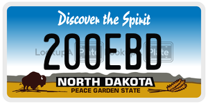 200EBD  license plate in ND