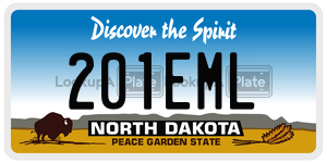 201EML  license plate in ND