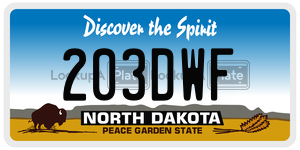203DWF  license plate in ND