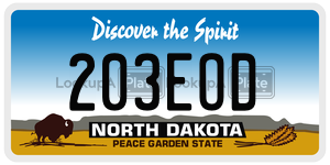 203EOD  license plate in ND