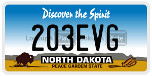 203EVG  license plate in ND