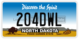 204DWL license plate in North Dakota